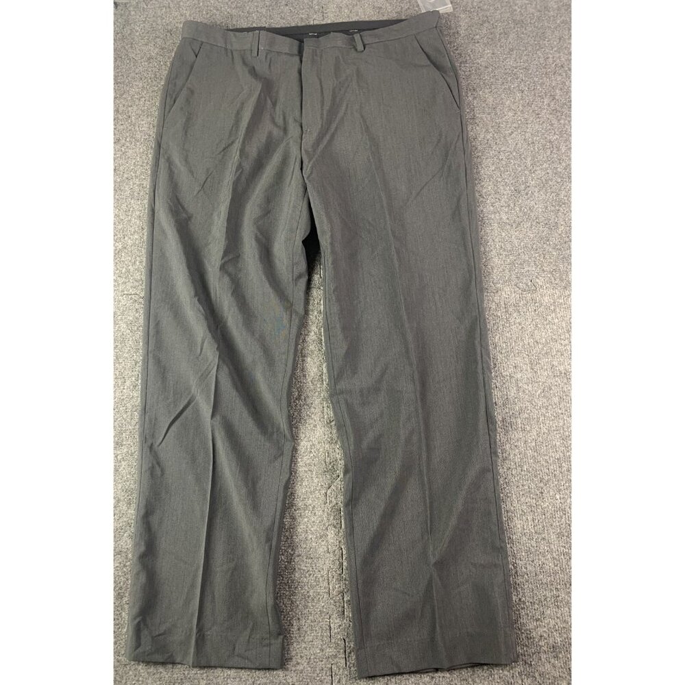 CALVIN KLEIN Mens Flat Front Regular Straight Dress Pants Size 36x30 Gray NWT
